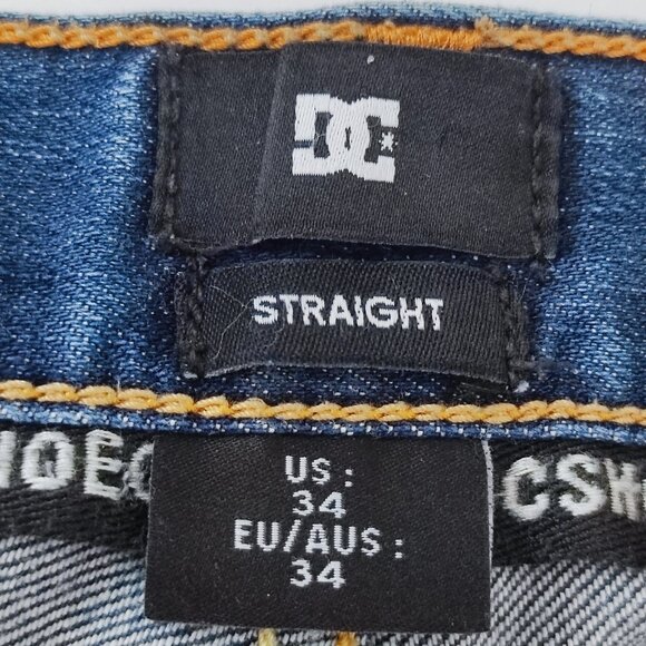 DC Worker Straight jeans dark washed blue men's size 34 - Picture 6 of 16